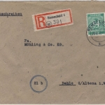 All.Bes./Kontrollrat - Remscheid Einschreibebrief n. Dahle 1947 - R-Zettel !