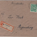 All.Bes./Kontrollrat - Seelscheid Einschreibebrief n. Regensburg 1948