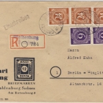 All.Bes./Kontrollrat - Waldenburg Einschreibebrief n. Berlin 1946 R-Zettel !