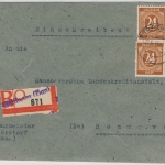 All.Bes./Kontrollrat - Wittingen Einschreibebrief n. Hannover 1946 - R-Zettel !