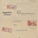 All.Bes./Kontrollrat - Weißenfels 2 Einschreiben n. Berlin 1948 versch R-Zettel