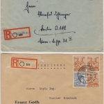 All.Bes./Kontrollrat - Crimmitschau 2 Einschreibebriefe n. Berlin 1947/48