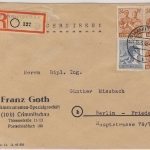 All.Bes./Kontrollrat - Crimmitschau 2 Einschreibebriefe n. Berlin 1947/48