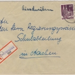 Bizone - Eschweiler 2 Einschreibebriefe n. Aachen 1949/50 - versch. R-Zettel