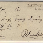 Preussen - Landsberg W. 1821 L2 Paketbegleitbrief mit Inhalt nach Frankfurt/Oder