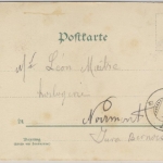 Bauch rein - Brust raus, farb. Jux-Karte 1901 - gelaufen schweizer Feldpost 1901