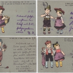 Kinder Trachten Gedichte 4 farb. AK 1905 - alle gelaufen - saubere Erhaltung