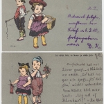 Kinder Trachten Gedichte 4 farb. AK 1905 - alle gelaufen - saubere Erhaltung
