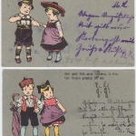Kinder Trachten Gedichte 4 farb. AK 1905 - alle gelaufen - saubere Erhaltung