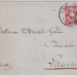 DR - 10 Pfg. GU m. Zusatz 10 PfgE Ausgaben-Mischfrankatur Leipzig - Schweiz 1877