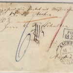 Preussen - Forste (Forst) 1854, Ra2 a. Paketbegleitbrief (Muster ohne Wert !)