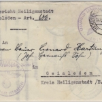 DR - Heiligenstadt (Eichsfeld) 1938 Frei d. Ablösung - Dienstbrief n. Geisleden