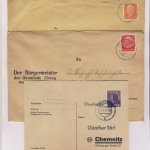 Abensberg - Landpoststellen, Sammlung (27 versch. Belege)