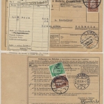 DR - 3x50 Pfg. Hindenburg u.a., Paketkarte i.d. SCHWEIZ Markneukirchen 1934 n.