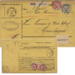 DR - 50+3x10 Pfg. Paketkarte n. DÄNEMARK Großröhrsdorf - Kopenhagen 1883