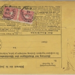 DR - 50+3x10 Pfg. Paketkarte n. DÄNEMARK Großröhrsdorf - Kopenhagen 1883