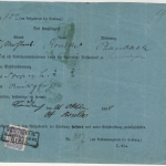 Deutsches Reich - 20 PfgE, Rückschein Ra3 Sorau (Niederlausitz) 1880