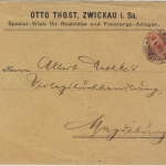 Deutsches Reich - 10 Pfg. K/A Privat-GA-Umschlag (Fa. Thost), Zwickau -