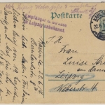 DR - Empfänger & Strasse in Leipzig unbekannt, L2 5 Pfg. Germania Ganzsache 1914