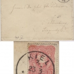 10 Pfg., Plattenfehler V, Brief Kiel - Flensburg 18814