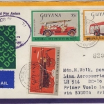 Guyana - 40+35+8 C. Feuerschutzwoche 1977 LupoBf. Georgetown, Zuleitungspost