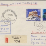 Schweiz - TAP Air Portugal Luftpost Einschreibebrief 1st-Flug Genf - Oporto1978
