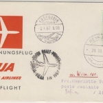 Island - AUA Österreich Zuleitungspost 1st-Flug Wien - Sofia ü. Kopenhagen 1967