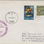 Island - AUA Österreich Zuleitungspost 1st-Flug Düsseldorf - Wien 1976