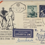 Österreich - 1 S. Int. Gewerkschaft (IBFG) Schmuck-FDC/Lupo-Drucksache Wien 1955