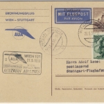 Österreich - Austrian Airlines Eröffnungsflug Wien - Stuttgart 1958 GA + Zusatz