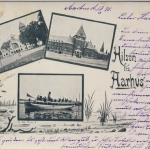 Dänemark - Aarhus, sw-Mehrbildlitho, gelaufen 1898 n. Itzehoe