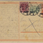 Niedersachsen Delmenhorst Bleistiftzeichnung "Unsere Birkenallee" GA-Karte 1922