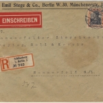 DR - Schöneberg b. Berlin 5, Einscreibebrief m. 30 Pfg. Germania n. Sommerfeld
