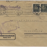 DR - Perfin "M" (Maggi-Gesellschaft), Drucksachenbrief Berlin W35 - Regensburg