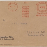 DR - Berlin C2, 8 Pfg. AFS "Bezirksamt Mitte", Ortsbrief 1908, Werbezusa30: