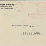 DR - Berlin SW19, 5 Pfg. AFS "Der Deutsche Oekonimist", Drucksbf. n. Riesa 1929