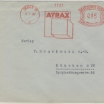 DR - Berlin W9, 15 Pfg. AFS "ATRAX", Brief n. München 1930