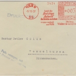 DR - Berlin W35, 3 Pfg. AFS "Geistige Arbeit", Drucksbf. n. Wesselburen 1937
