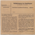 DR - 75 Pfg. Registrierkassenstempel Paketkarte Regensburg 2 - Pollenried 1943