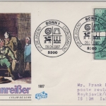 BRD - Jugend 1987 2x60 Pfg. a. Schmuck-FDC n. ISLAND (Ank.stpl.), ESST Bonn
