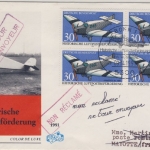 BRD - Hist. Luftbeförderung 1991, 4x30 Pfg. a. Schmuck-FDC n. Franz. Komoren