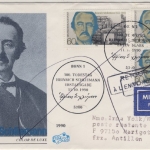 BRD - 100. Todestag Schliemann 1990, 3x60 Pfg. a. Schmuck-FDC n. Franz. Antillen