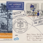 BRD - Wohlfahrt (Telefonbau) 1990, 2x80 Pfg. a. Schmuck-FDC n. Franz. Antillen