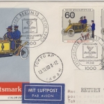 BRD - Wohlfahrt (Motorpostwagen) 1990, 3x60 Pfg. a. Schmuck-FDC n. Japan