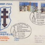 BRD - 1250 J. Bad Hersfeld 1986, 2x60 Pfg. a. Schmuck-FDC i.d. Türkei