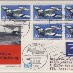 BRD - Hist. Luftbeförderung 1991, 5x30 Pfg. LupoBrief n. Franz. Antillen