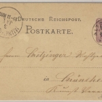 DR - Altona, K1 a. 5 PfgE. GA-Karte n. München 1876 - kl. Eckbug li. oben