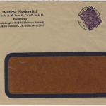 DR - 2 M. Posthorn/Perfin "Dun", Brief Hamburg 10.5.22 - ohne Inhalt