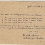 DR - Hamburg 1, 3 Pfg. AFS "Haus der Ärzte", Drucksachenkarte 1938