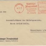 DR - Hamburg 36, 12 Pfg. AFS "Hamburger Fremdenblatt", Brief n. Wesselburen 1938